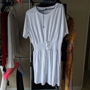 h&m divided white tie dress cute summer dress